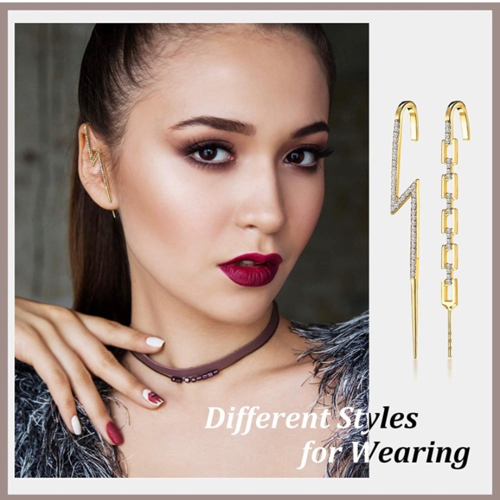 BRAND NEW EAR CUFF/ EAR CRAWLER EARRINGS. EAR WRAP CRAWLER HOOK EARRINGS - Picture 13 of 14